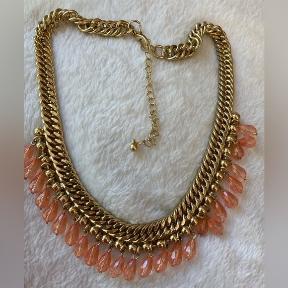 Statement Necklace w/ Dangle Beads - Picture 3 of 8